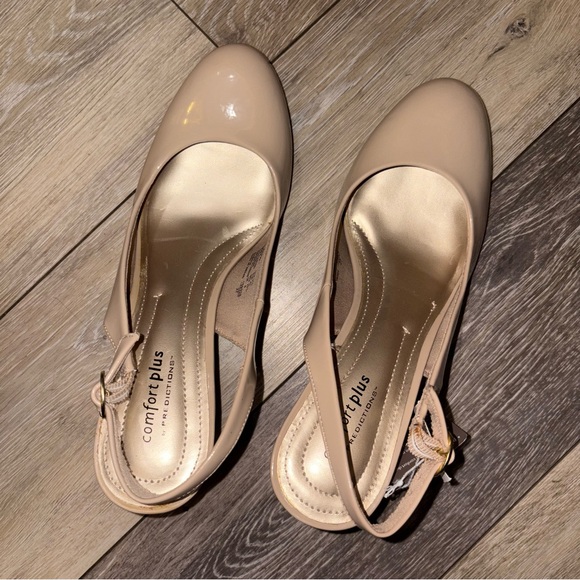 3 for $15 MUST BUNDLE - Comfort Plus by Predictions Beige Slingback Heels - Picture 3 of 8